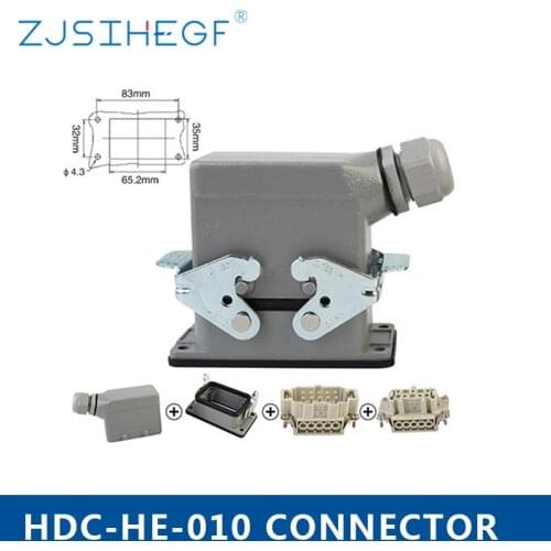 He-010 Heavy Duty Connector 10 Core Rectangular Butt Type Waterproof Socket Connector for Aerospace Industry