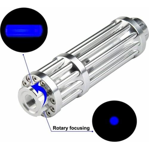 Most Powerful blue Laser Torch 450nm 10000m Focusable Blue Laser Pointers Flashlight burn match candle lit cigarette