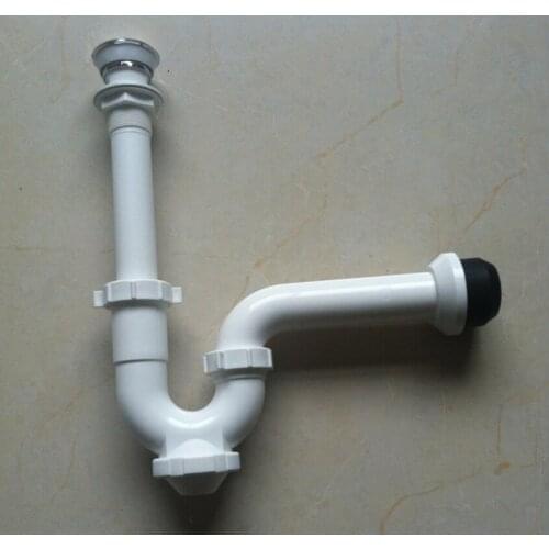 Kitchen Bathroom Sink Drainpipe Connection Joint Sink Drainpipe Fitting S Type Drainpipe Kitchen Sink Drainpipe Parts White