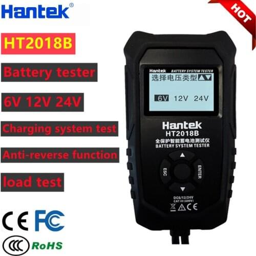 Hantek HT2018B Battery Tester Supports 6V/12V/24V Automotive Digital LCD Charging Analyzer Performance Test Tool