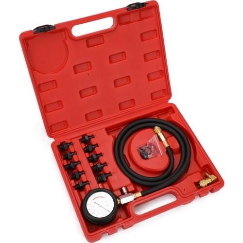 12pcs Engine Oil Pressure Test Kit Tester Car Garage Tool Low Oil Warning Devices