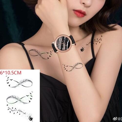 Waterproof Temporary Tattoo Sticker Bird Feather Eight Alphabet Sexyl Body Art Flash Tattoo Fake Tattoo for Women Men Ins Hot
