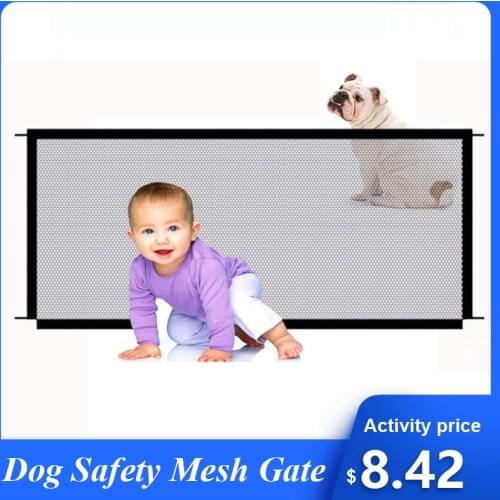 Dog Gate Ingenious Mesh Dog Fence For Indoor and Outdoor Safe Pet Dog gate Safety Enclosure Pet supplies