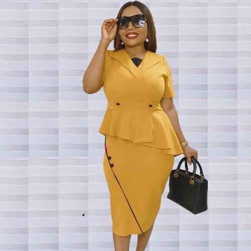 Women Bodycon Dress V-Neck Pencil Patchwork Short Sleeves Elegant Office Ladies Work Wear Elastic Femme Business Dresses