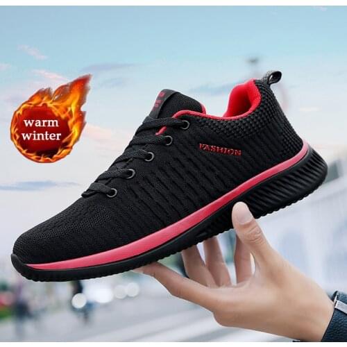 Winter men sneaker casual shoes plus velvet plus size 48 red sports breathable fashion hot sale classic breathable boots