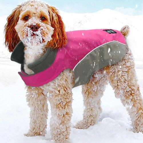 Winter Warm Pet Clothes Dog Coat Harness Dog Clothing Jacket Waterproof Vest For Medium Large Dogs French Bulldog