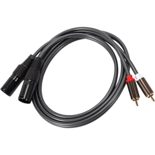 1.5M 5Ft Dual Rca Male to Xlr Male Cable 2 Xlr to 2 Rca Plug Adapter Hifi Stereo Audio Extension Cable for Microphone Speaker