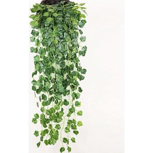 1PCS Simulation Rattan Plant Flower Artificial Fake Flower Hang Green Flowers Living Room Wall Decoration Party Home Decor