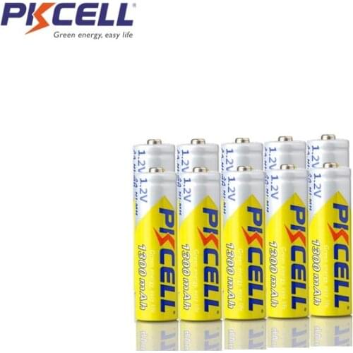 10pcs/lot PKCELL AA NiMH Battery 1300mAh 1.2V Ni-MH 2A Rechargeable Battery Batteries For Flashlights