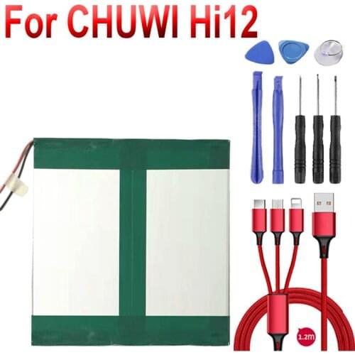 3.7V Battery for CHUWI Hi12 Dual Sys Tablet PC New Li Polymer Rechargeable Accumulator Replacement High Capacity