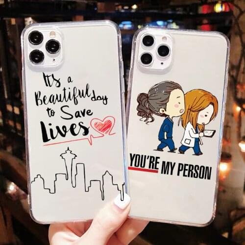 Greys Anatomy You are my person TPU Soft silicone Phone Case For iPhone SE2020 12mini 12pro max 11pro Max Xs Max 7 8 Plus XR 5s