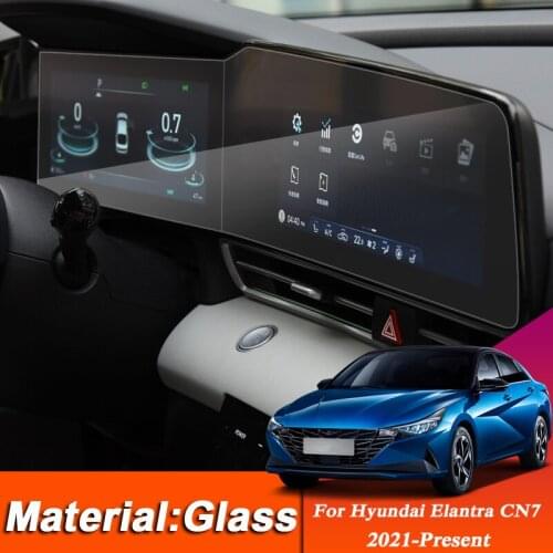 Car Styling GPS Navigation Screen Protective Film For Hyundai Elantra CN7 2021-Present Dashboard Display Sticker Auto Accessory