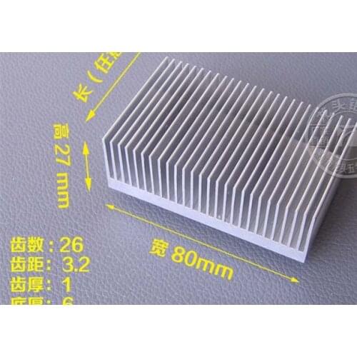 Free Ship Dense tooth fin Power amplifier radiator 80*27*30mm Electronic Power Amplifier cooling 50 70 80 100 150 200 heat sink