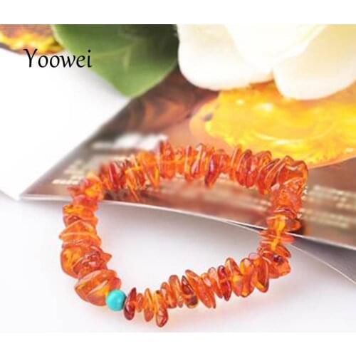 Yoowei Brand Wholesale Chips Amber Bracelet/Necklace Natural Stone Rocks Crushed Stone Handmade Original Amber Jewelry Supplier
