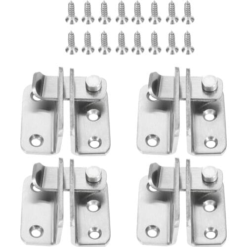 Dophee 4/5pcs Cabinet Guard Lock Turn On Left / Right Thicken Bolt Hasp Latches for Home Hotel Door Security Hardware