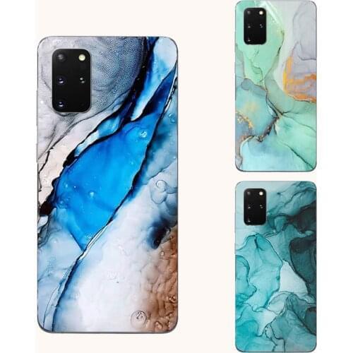 Geometric Marble silicone phone case For Oppo A15 A15s A75 A75s A54 A72 A74 F19 Pro 4G 5G Water color aesthetic phone case