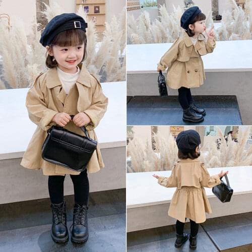 HUNTWESTER Trench Coats For Girls