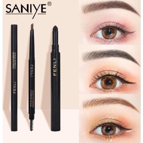 3 Colors Eyebrow Pencil 3 In 1 Long Lasting Waterproof No Blooming Rotating Automatic Eye Brow Pencil Natural Eye Makeup Tool