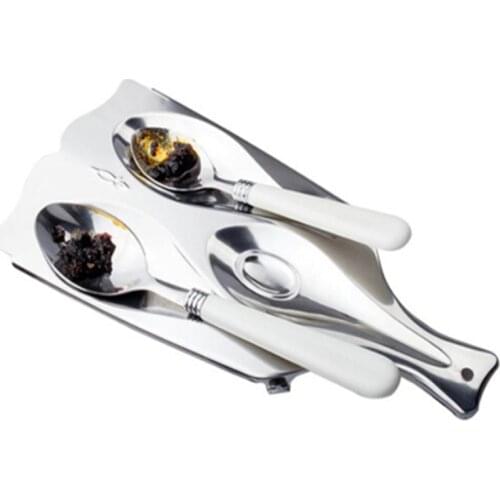 Kitchen Storage Tools Stainless Steel Spoon Rack Soup Spoon Holders Base Spatula Rack 3 Grid Kitchen Gadget For Home