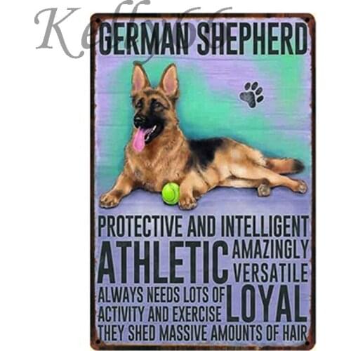 [ Kelly66 ] GERMAN SHEPHERD Dog Pug Dalmation Metal Tin Sign Poster Home Bar Wall Art Iron Painting 20*30 CM Size y-1169