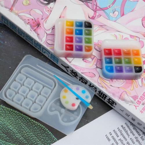 Mini Paint Drawing Plate Silicone Mold DIY Epoxy Resin Jewelry Tools UV Resin Cabochon Making Mould