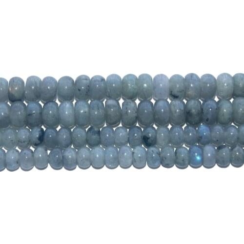 Wholesale 6 8 MM Natural Stone Gray Labradorite Spacer Rondelle Loose Beads For Jewelry Making DIY Bracelet Necklace Material