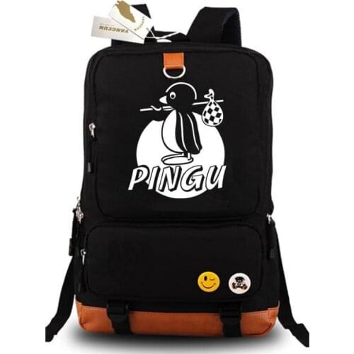 Penguin family Pingu student bag shopping shopping shopping storage bag travel multi-functional backpack cartoon backpack
