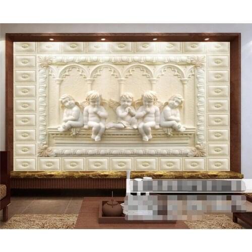 Custom any size photo Nordic Cupid embossed background wall paper mural large living room TV sofa decorative wallpaper