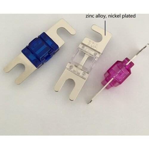 100pcs/lot Nickel Plated MINI ANL Fuse Stud Car Fuses Car Stereo Audio AFS Fuse 60A 80A 100A