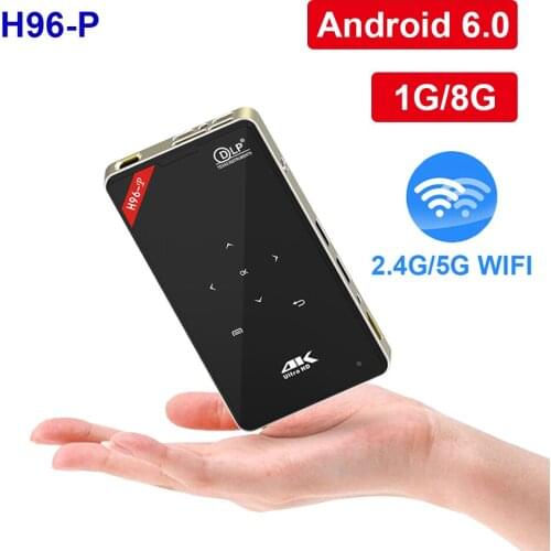 H96-P Projector Android System H96 DLP Projector Mini Projector 1G 8G amlogic S905 4K 2.4G 5.8G Wifi BT4.0 Home theater