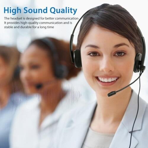 Wired Headset Lightweight Comfortable USB Computer Heaphone Earphone with Microphone for Online Lessons Conference