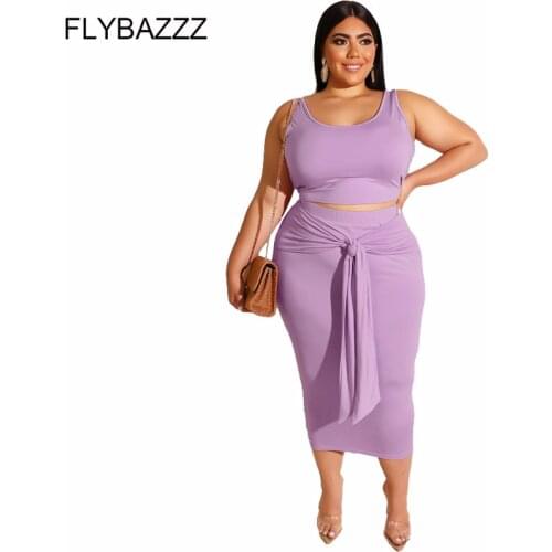 Plus Size Crop Top+Leisure Bodycon Skirt Two Piece Set swimwear Women Off Shoulder Package Hip Beach Dress Mujer 2019 Maxi Dress