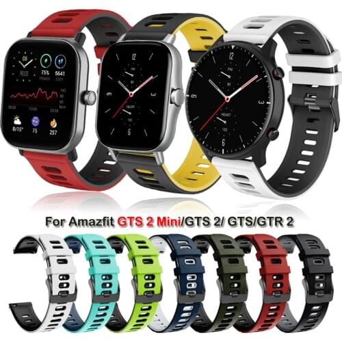Silicone Watchband For Amazfit GTS 2 Mini Strap Breathable Watch Strap For Amazfit GTR 42 47mm Bip GTR 2 GTS 2 Strap Bracelet