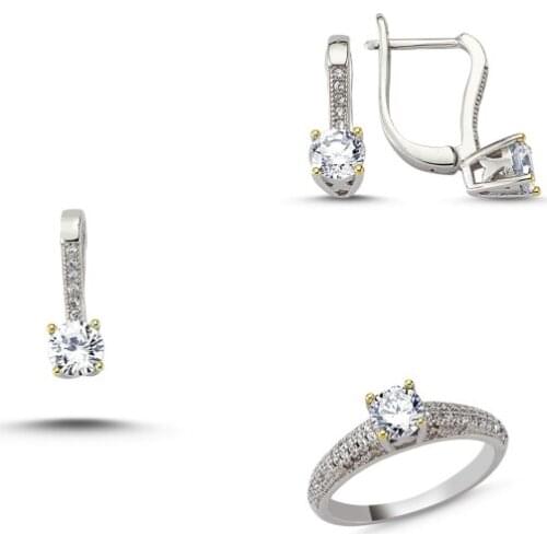 Silverlina Silver Zircon Stone Double Color Set