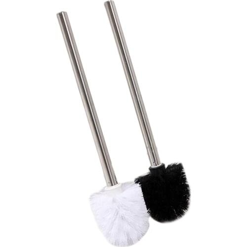 Soft Bristles Toilet Brush Scratch Free With Stainless Steel Handle Bathroom Brush Cleaning Tool 360 Degree Deep Clean natural