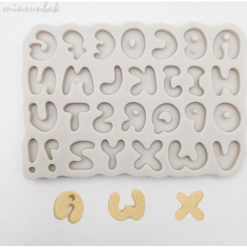 Minsunbak Chocolate Silicone Mold 26 English Letters Birthday Wedding Graduation Ceremony Cake Decoration Tools