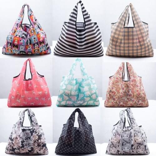 22 Colors Foldable Shopping Bag Reusable Shopping Tote Recycle Sundries Holders Handy Oxford Shopping Bags Storage Bags