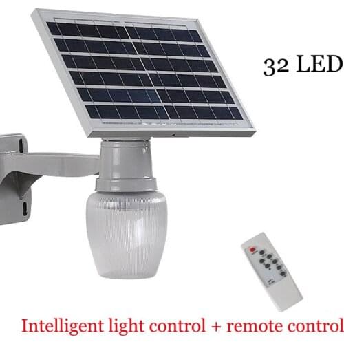 Solar garden light 10W intelligent remote control outdoor waterproof led solar apple light garden villa lighting with arms