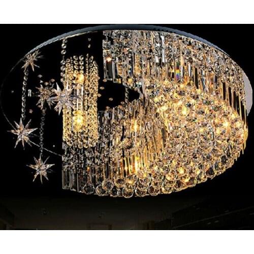 Modern fashion crystal lamp living room lamp bedroom restaurant lighting stars moon ceiling lamps led lighting fixture for home