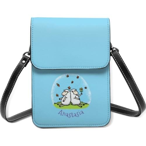 Lamb Shoulder Bag School Female Mobile Phone Bag Fashion Vintage Leather Bags