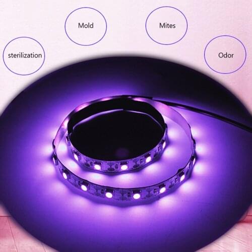 LED Sterilizer SMD5050 UVC Light USB Charging Ultraviolet Disinfection Lamp Germicidal LED Strip Light Decor Household Kill Mite