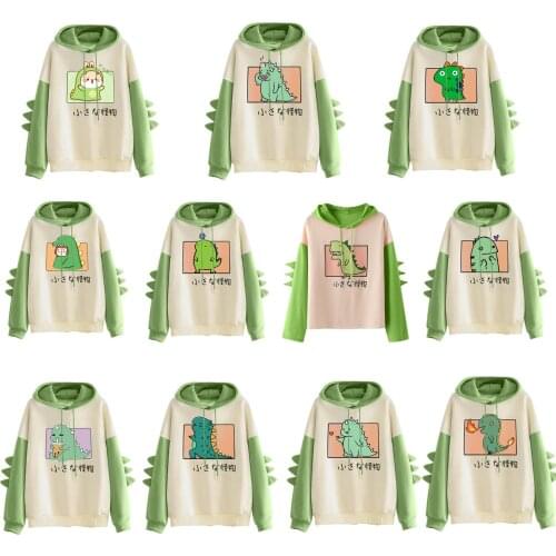 3D Dinosaur Hoodie Women Oversized Sweatshirt Kawaii Korean Casual Winter Fashion Loose Fleece Sweatshirt Pullover Tops Hoodies