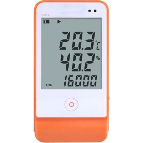 USB GSP-6 Temperature and Humidity Data Logger High Precision Probe Smart Alarm