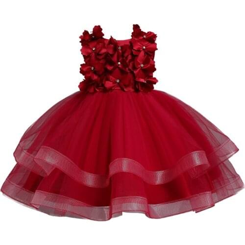 2021 Fashion Children Birthday Party Princess Dress Girl Clothes Tutu Evening Dress For Girls Performance Costume Wedding Dress