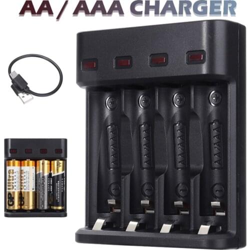 New Arrival Battery Charger Fit for Ni-MH Ni-CD AA/AAA 4 Slot Batteries Charging Station Professional Battery Accessories