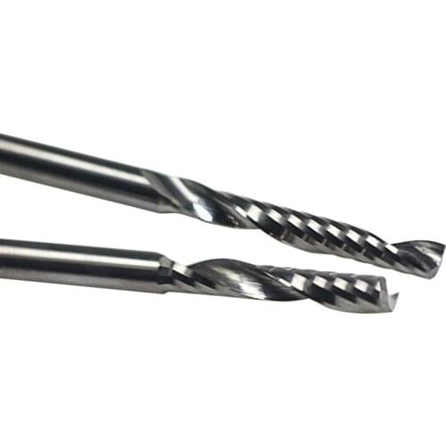 1pc 3.175--4 mm SHK Sprial Bits Wood Cutting 1 Flute Tools Carbide Engraving Cutters CNC Carving Milling MDF acrylic PVC