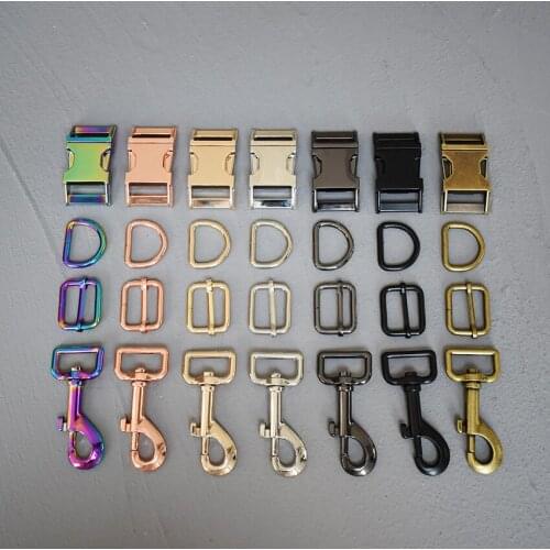 100 Sets 15/20/25/30mm Metal D Ring Adjuter Strap Buckle Slider Adjustment Buckle For Dog Collar Necklace Handmade Accessory 4s