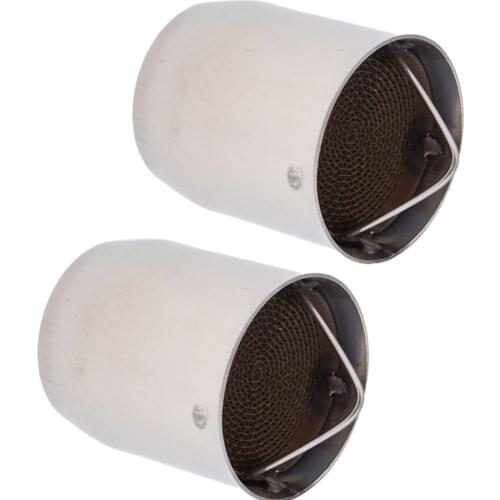 2x60mm Silver Moto Exhaust Pipe Muffler Insert Baffle DB Silencer