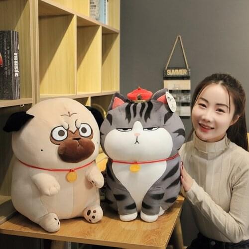 30/40/50/60cm Fat poodle cat angry shar pei high quality original doll sleeping pillow plush toy sofa decor cute gift for kids