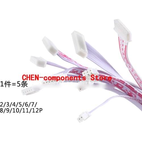 5pcs XH2.54 2/3/4/5/6/7/8/9/10/11/12P single-head electronic cable red and white cable length 20CM